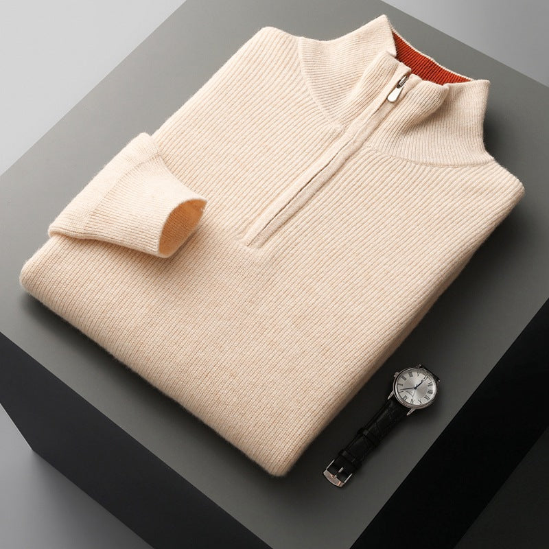 THE ARC CASHMERE HALF ZIP - MANSLANE