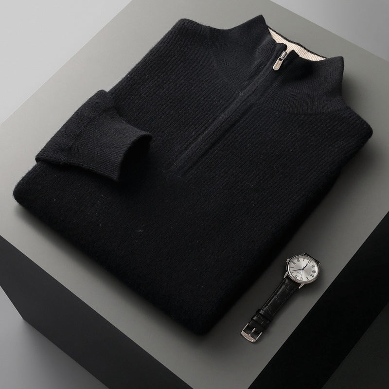 THE ARC CASHMERE HALF ZIP - MANSLANE
