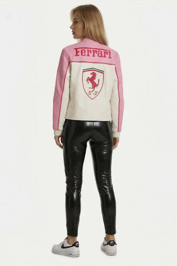 0018 - Ferrari Leather Jacket (PINK)