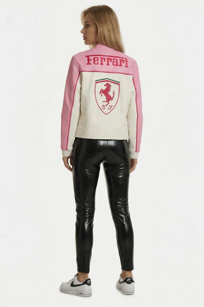 0018 - Ferrari Leather Jacket (PINK)