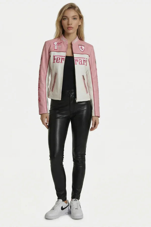0018 - Ferrari Leather Jacket (PINK)