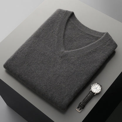 THE MILO CASHMERE V-NECK - MANSLANE