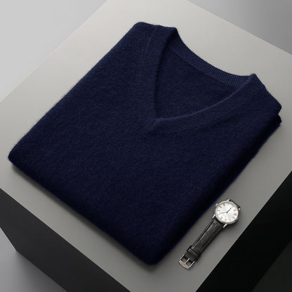 THE MILO CASHMERE V-NECK - MANSLANE