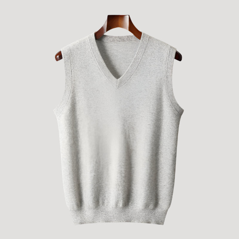 THE MILO CASHMERE V-NECK - MANSLANE