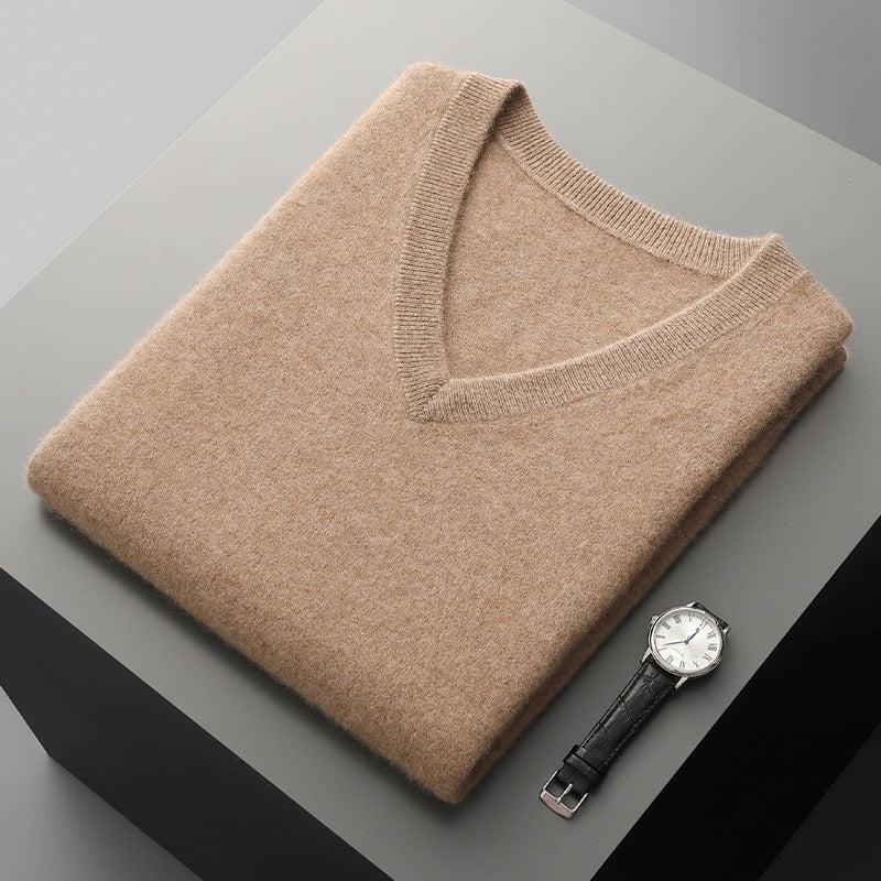 THE MILO CASHMERE V-NECK - MANSLANE