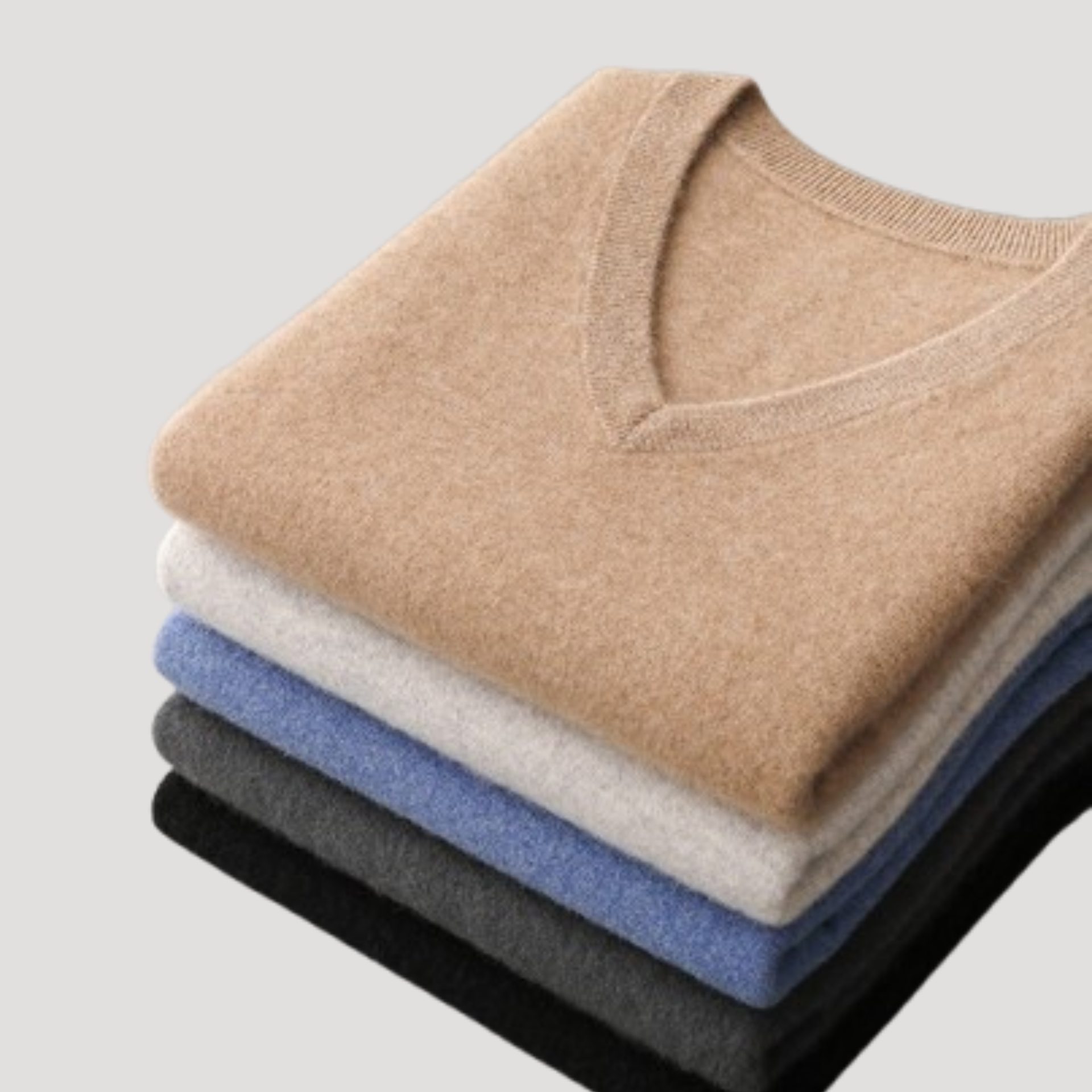 THE MILO CASHMERE V-NECK - MANSLANE